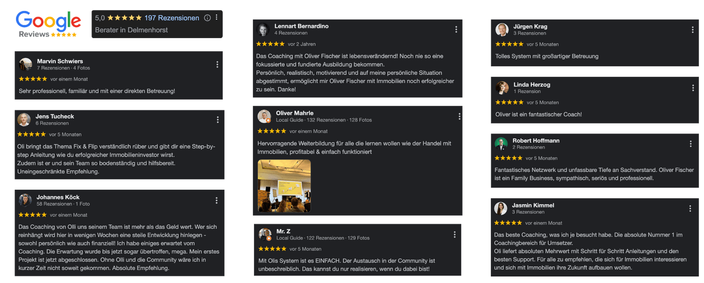 Google Reviews - Oliver Fischer